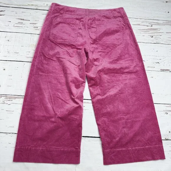 Maeve The Colette Pink Corduroy Wide Leg Crop Pants - Picture 3 of 9